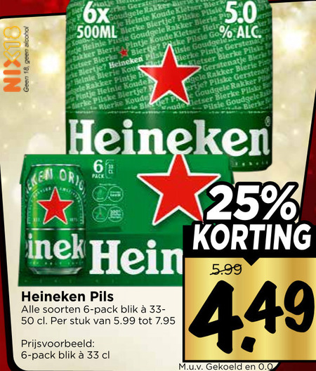 Heineken   blikje bier folder aanbieding bij  Vomar - details