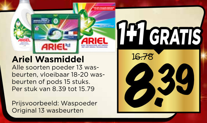 Ariel   wasmiddel folder aanbieding bij  Vomar - details