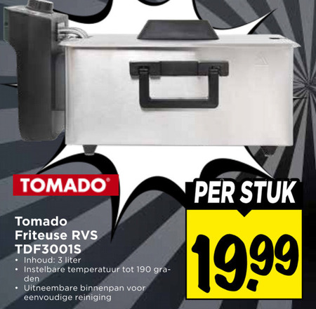 Tomado   friteuse folder aanbieding bij  Vomar - details
