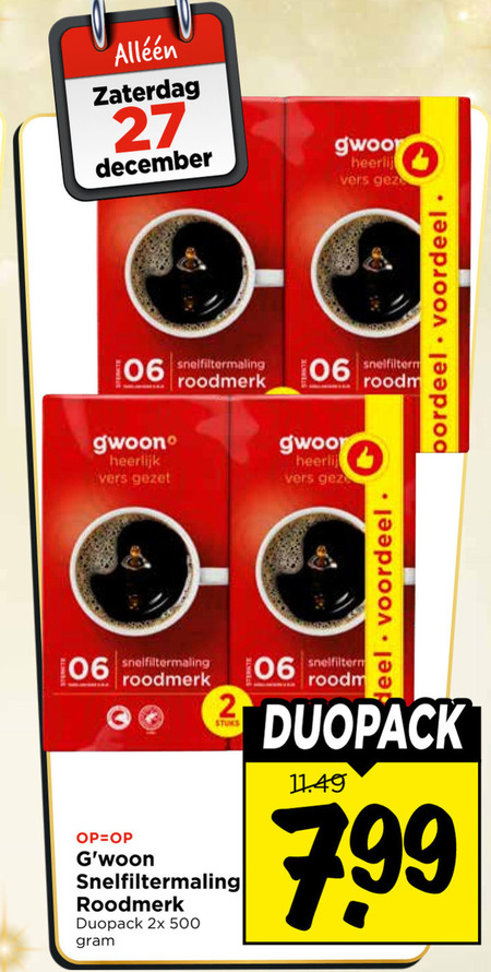 Gwoon   koffie folder aanbieding bij  Vomar - details