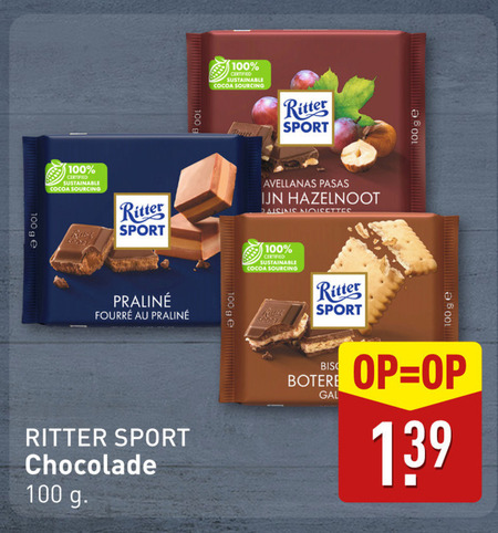 Ritter Sport   chocolade folder aanbieding bij  Aldi - details