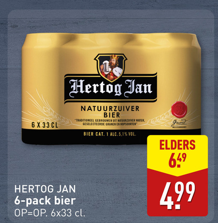 Hertog Jan   blikje bier folder aanbieding bij  Aldi - details