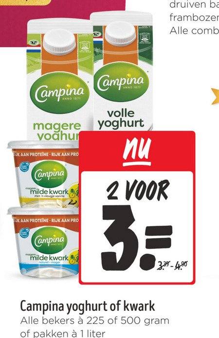 Campina   kwark, yoghurt folder aanbieding bij  Jumbo - details