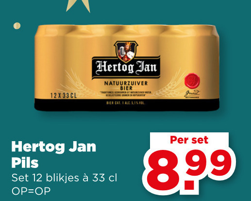 Hertog Jan   blikje bier folder aanbieding bij  Plus - details