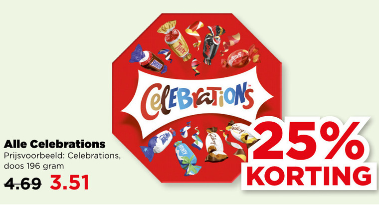 Celebrations   mini chocoladerepen folder aanbieding bij  Plus - details