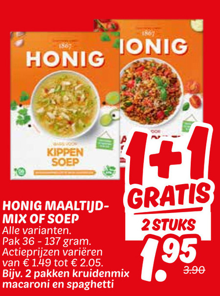 Honig   soep, maaltijdmix folder aanbieding bij  Dekamarkt - details