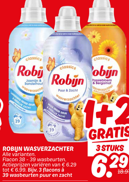 Robijn   wasverzachter folder aanbieding bij  Dekamarkt - details