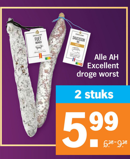 Albert Heijn Huismerk   droge worst folder aanbieding bij  Albert&nbsp;Heijn - details