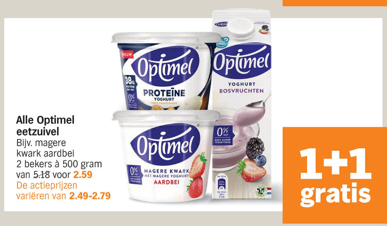 Optimel   vruchtenyoghurt, kwark folder aanbieding bij  Albert&nbsp;Heijn - details