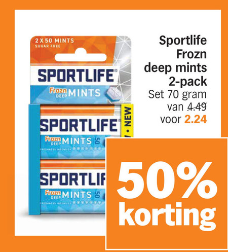 Sportlife   kauwgom folder aanbieding bij  Albert&nbsp;Heijn - details