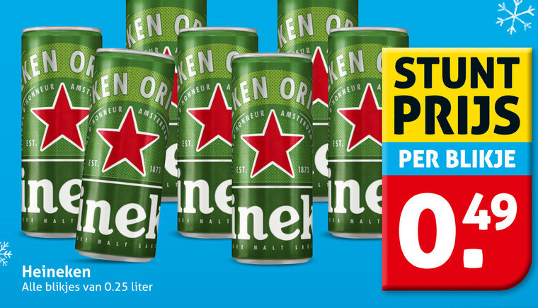 Heineken   blikje bier folder aanbieding bij  Hoogvliet - details