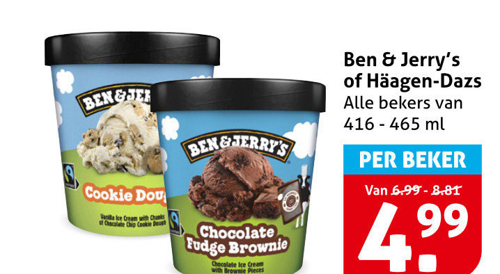 Ben and Jerrys   ijsspecialiteit folder aanbieding bij  Hoogvliet - details