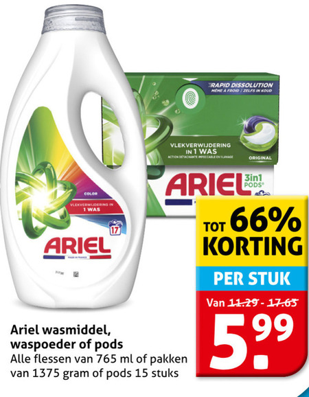 Ariel   wasmiddel folder aanbieding bij  Hoogvliet - details