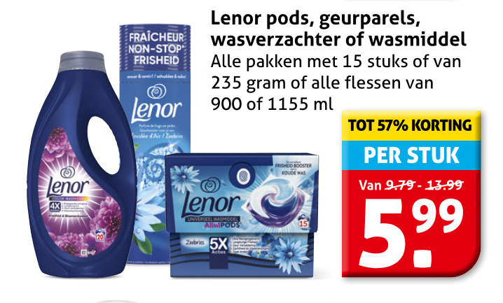 Lenor   wasverzachter folder aanbieding bij  Hoogvliet - details