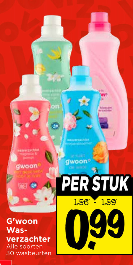 Gwoon   wasverzachter folder aanbieding bij  Vomar - details