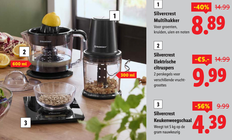 SilverCrest   hakmolen, keukenweegschaal folder aanbieding bij  Lidl - details