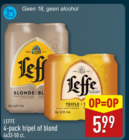 Leffe   blikje bier folder aanbieding bij  Aldi - details