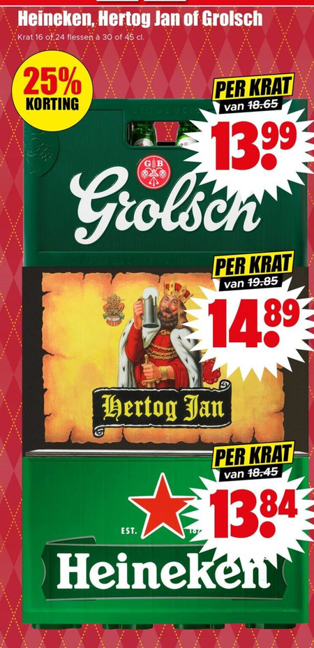 Hertog Jan   krat bier folder aanbieding bij  Dirk - details