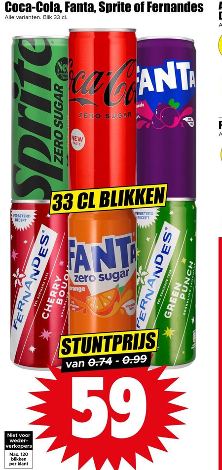 Sprite   frisdrank, cola folder aanbieding bij  Dirk - details