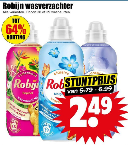 Robijn   wasverzachter folder aanbieding bij  Dirk - details
