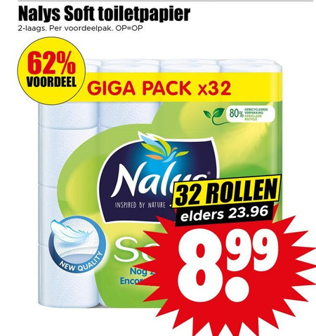 Nalys   toiletpapier folder aanbieding bij  Dirk - details