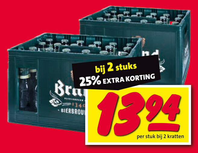 brand krat bier 2 25 stuks bra bierbrouwerij stuk kratten folder aanbieding bij Nettorama Brand krat bier folder aanbieding bij Nettorama - details