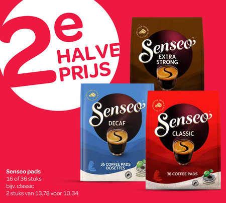 douwe egberts senseo koffiepads 2 16 36 halve decaf strong classic pads stuks coffee posities folder aanbieding bij Spar Douwe Egberts Senseo koffiepad folder aanbieding bij Spar - details