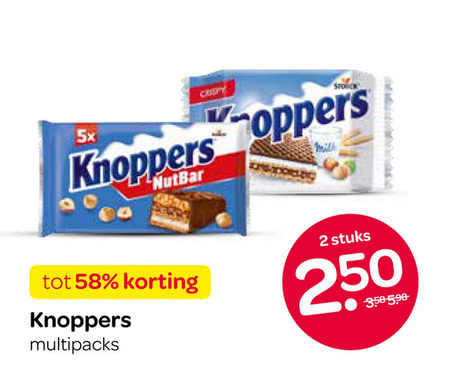 Knoppers   wafels folder aanbieding bij  Spar - details