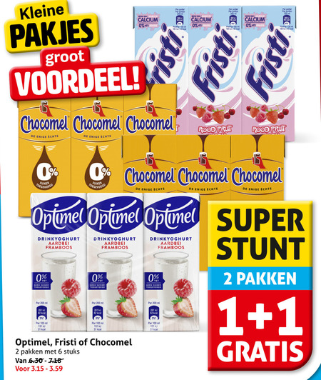 Fristi   chocolademelk, drinkyoghurt folder aanbieding bij  Hoogvliet - details