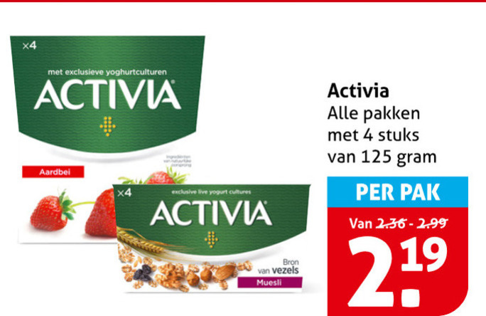 Danone Activia   vruchtenyoghurt folder aanbieding bij  Hoogvliet - details