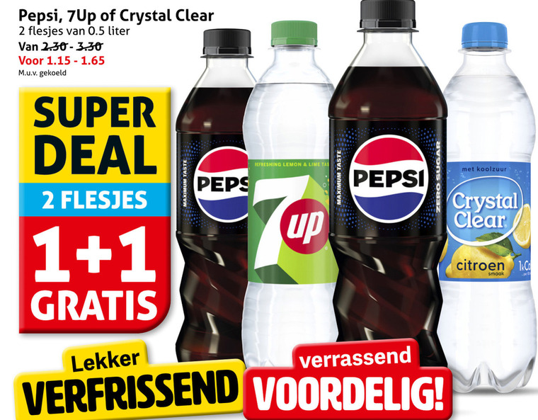 7-Up   frisdrank, cola folder aanbieding bij  Hoogvliet - details