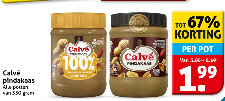 Calve   pindakaas folder aanbieding bij  Hoogvliet - details