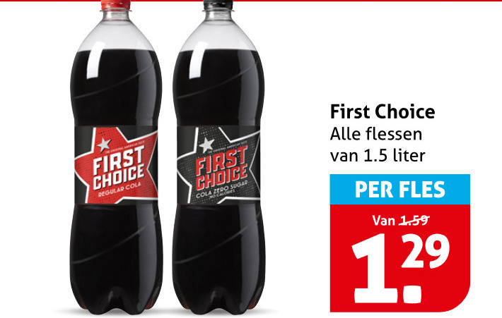 First Choice   cola folder aanbieding bij  Hoogvliet - details