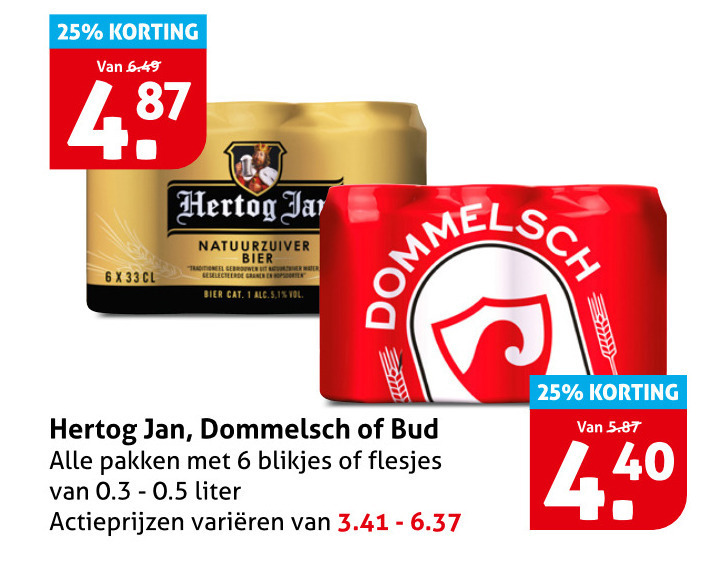 Bud   blikje bier folder aanbieding bij  Hoogvliet - details
