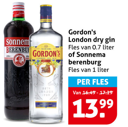 Sonnema   gin, berenburg folder aanbieding bij  Hoogvliet - details