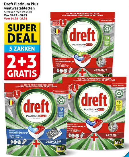 Dreft   vaatwasmiddel folder aanbieding bij  Hoogvliet - details