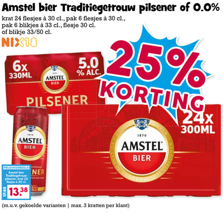 Amstel   blikje bier, krat bier folder aanbieding bij  Boons&nbsp;Markt - details