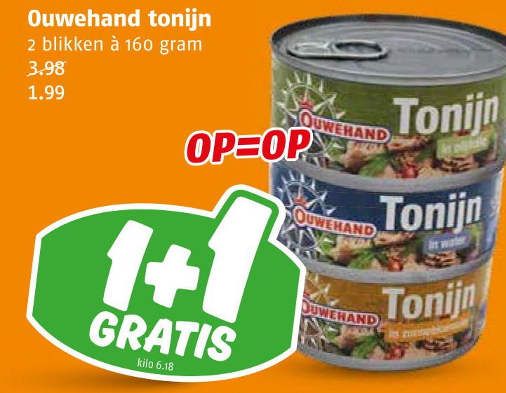Ouwehand   tonijn in blik folder aanbieding bij  Poiesz - details