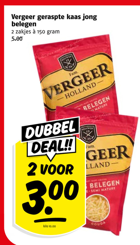 Vergeer   geraspte kaas folder aanbieding bij  Poiesz - details