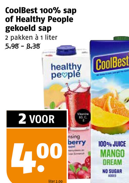 Healthy People   vruchtensap folder aanbieding bij  Poiesz - details