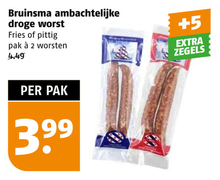 Bruinsma   droge worst folder aanbieding bij  Poiesz - details