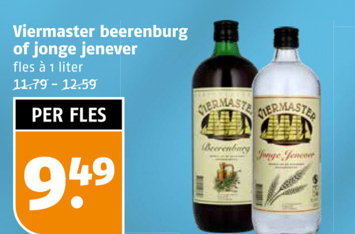 Viermaster   berenburg, jenever folder aanbieding bij  Poiesz - details