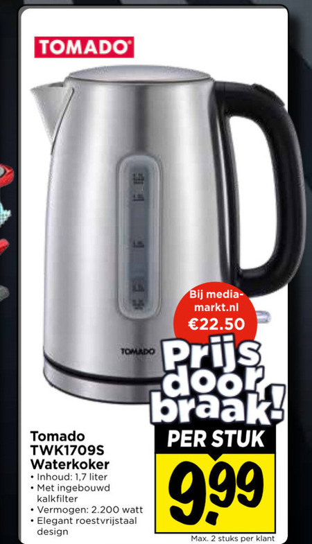 Tomado   waterkoker folder aanbieding bij  Vomar - details