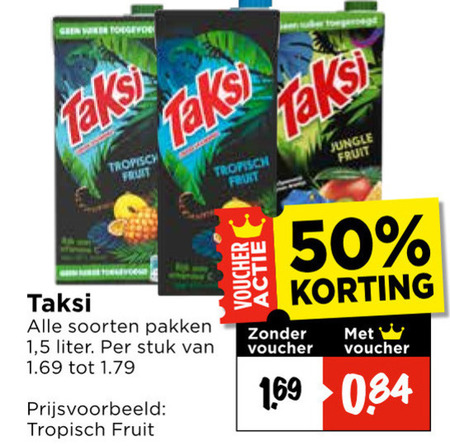 Taksi   fruitdrank folder aanbieding bij  Vomar - details