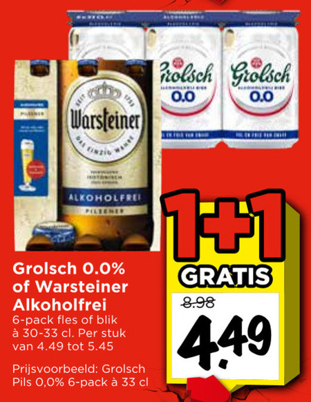 Grolsch   alcoholvrij bier folder aanbieding bij  Vomar - details