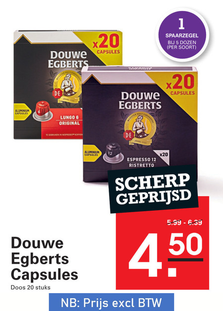 Douwe Egberts   koffiecups folder aanbieding bij  Sligro - details