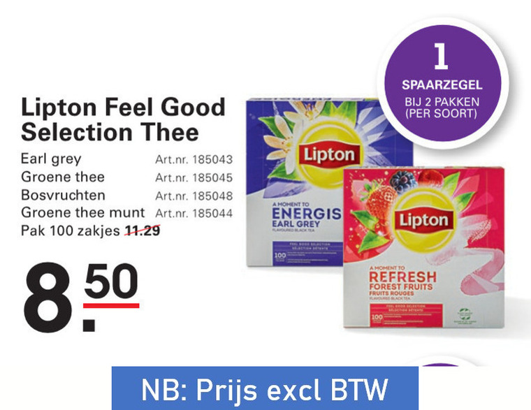 Lipton   thee folder aanbieding bij  Sligro - details