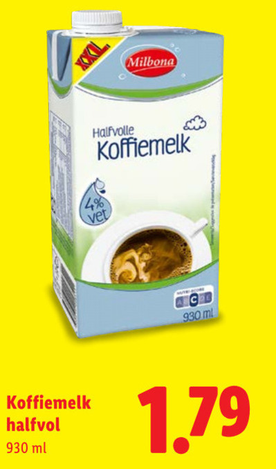 Milbona   koffiemelk folder aanbieding bij  Lidl - details