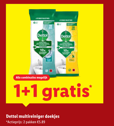 Dettol   vochtige schoonmaakdoekjes folder aanbieding bij  Lidl - details