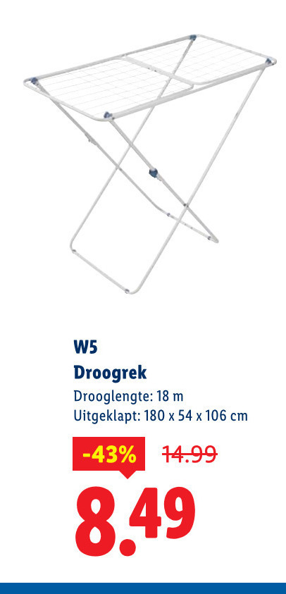 droogrek 18 180 drooglengte cm folder aanbieding bij Lidl